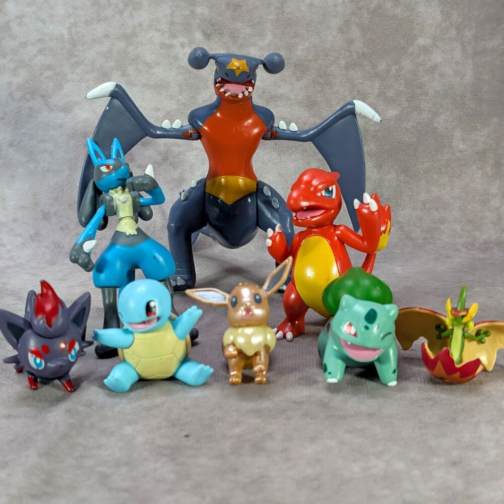 Pokemon WCT 2020 Action Figure Lot 8 Garchomp Lucario Charmeleon Squirtle Eeve